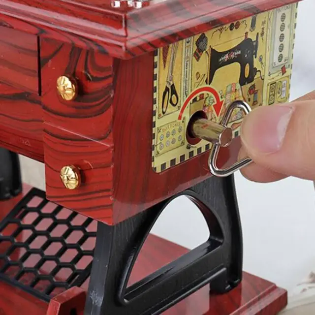 Vintage Sewing Machine Music Box